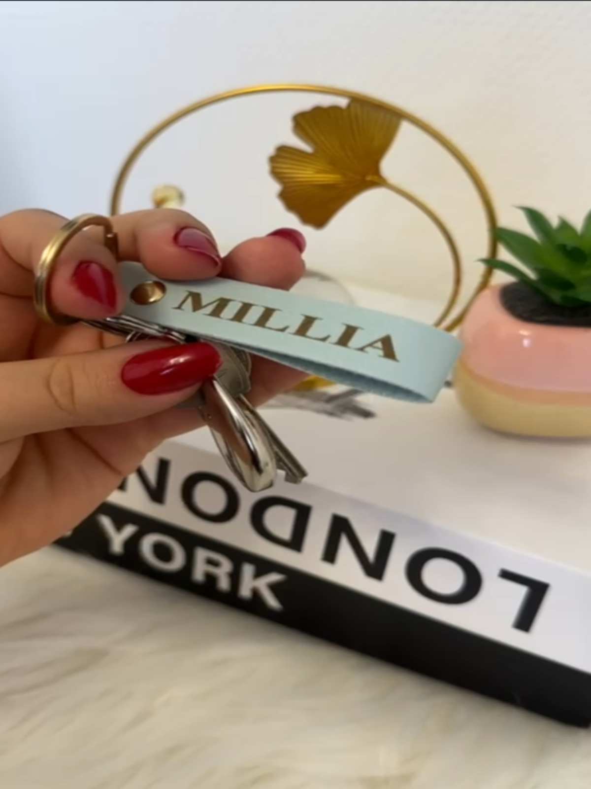 Sport Leather Keychain Random Color